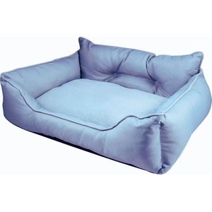 Comfortabel Hondenbed voor Middelgrote Honden - Grijs Polyester Kussen (65 x 50 x 20 cm) - Machinewasbaar En Duurzaam