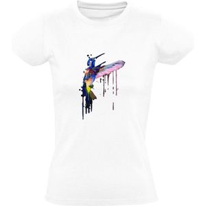 Vogel Dames T-shirt | dier | vogeltje | verf | schilder