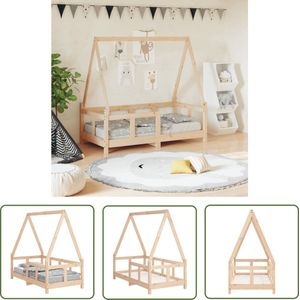 The Living Store Kinderbedframe 70x140 cm massief grenenhout - Kinderbed - Houten Bed - Peuterbed - Kids Bed - Grenenhouthouten Bed