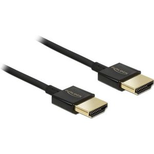 Delock 84775 HDMI-kabel HDMI Aansluitkabel HDMI-A-stekker, HDMI-A-stekker 4.50 m Zwart 4K UHD, Vergulde steekcontacten