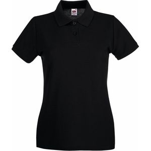 Fruit Of The Loom Vrouwen Dames-Fit Premium Poloshirt Met Korte Mouwen (Zwart)