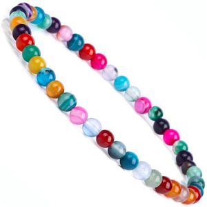 Bixorp Gems Regenboog Botswana Agaat Edelsteen Armband 4mm - Edelstenen Kralenarmband - Spiritueel Cadeau - 20cm