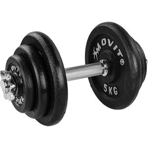 MOVIT® Dumbbell 20 kg - Gietijzer - Halter - Zwart - 30 mm