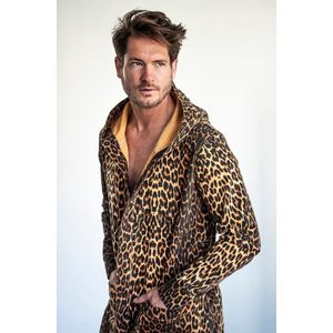 Panter badjas D-Robe - capuchon badjas heren - capuchon badjas dames - panterprint badjas katoen - unisex - Limited Edition - MaatM