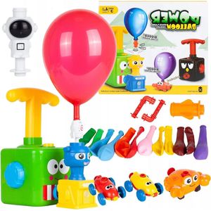 Aerodynamische Auto Pomp Luchtwerper voor Figuren - Speelgoedwerper Met 12 Ballonnen - Inclusief Krab Fluitje en 2 Buizen - Cadeau voor Kinderen