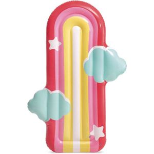 Regenboog wolk luchtbed - Opblaasbaar - Zwembad - 175x117x20 cm - +6 jaar - Luchtbed - Zomer - Vakantie - Inclusief reparatiestuk