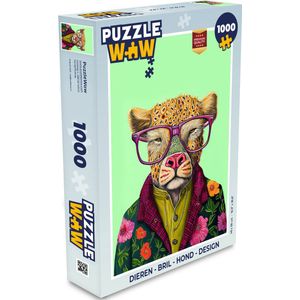 Puzzel Dieren - Bril - Hond - Design - Legpuzzel - Puzzel 1000 stukjes volwassenen