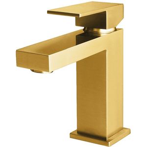 Wastafelkraan - Wastafelmengkraan - Lonis Crinty - Opbouw - Vierkant - PVD - Geborsteld Goud