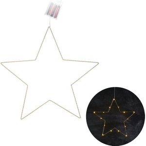 Cheqo® Kerstverlichting Ster - Kerstdecoratie - Kerstversiering - Kerstlampjes - Kerstster - 25 LEDs - Warm Wit - 45cm