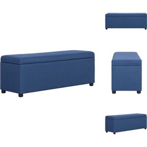 vidaXL Bank - Banken - Bankje - Bankjes - Bankje met opbergvak 116 cm polyester blauw