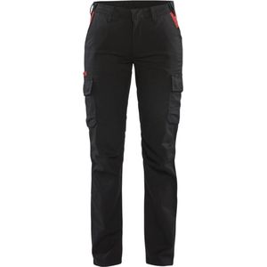 Blaklader Dames industrie werkbroek stretch 7144-1832 - Zwart/Rood - C46