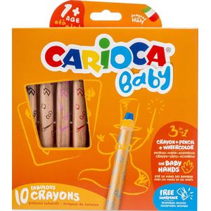 Carioca kleurpotlood Baby 3-in-1, geassorteerde kleuren, 10 stuks in een kartonnen etui 12 stuks