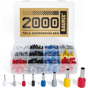 Assortiment Geïsoleerde Adereindhulzen 2000 Stuks - Professionele Krimphulzen Set - Krimptang Compatibel - DIN 46228-4 Norm
