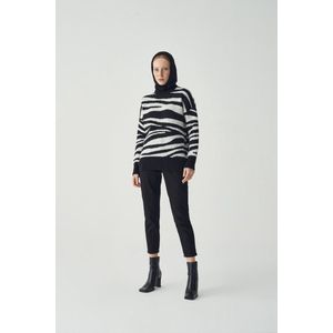 Zebra - Print - Trui - Sweater - Mode - Maat - S/M - Zwart - Wit