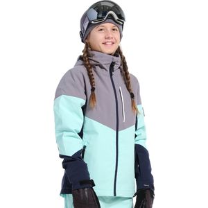 Rehall LOU-R-jr. Meisjes Wintersportjas Grijs 128 - Ski Jas - Snowboardjas - Gevoerde Jas