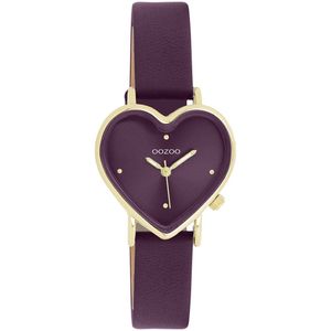 Oozoo Timepieces dameshorloge | polshorloge dames met roestvrijstalen armband | modern horloge voor vrouwen | elegant analoog dameshorloge in hartvorm, goud/taupe, armband