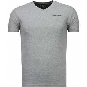 Basic Exclusieve V Neck - T-Shirt - Grijs