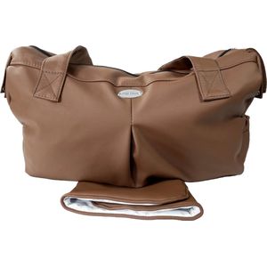 P'tit Chou Trento Luiertas - Verzorgingstas - Inclusief verzorgingsmatje - eco leder - cognac