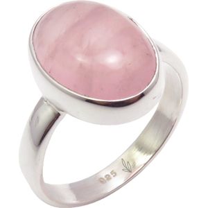 Natuursieraad -  925 sterling zilver rozenkwarts ring 17.25 mm - edelsteen sieraad - handgemaakt