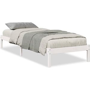 vidaXL - Bedframe - extra - lang - zonder - matras - grenenhout - wit - 90x220 - cm