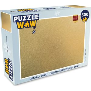 Puzzel Metaal - Goud - Design - Structuur - Chic - Legpuzzel - Puzzel 500 stukjes