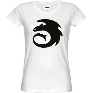 How To Train Your Dragon - Dragons Symbol Dames T-shirt - L - Wit