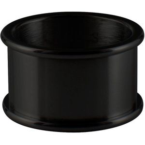Quiges Stapelring Ring - Basisring  - Dames - RVS zwart - Maat 19.5 - Hoogte 10mm