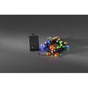Konstsmide - LED snoer cherry op batt timer 80x - multicolor