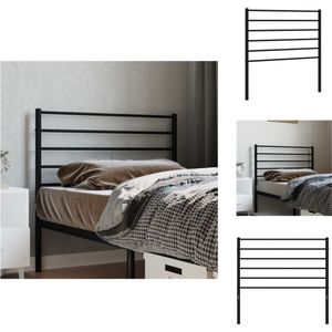 vidaXL Hoofdbord Metalen Zwart 85x90 cm - Stevig en stabiel - comfortabele ondersteuning - Bedonderdeel