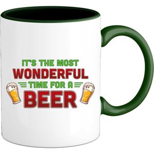 It's the most wonderful time for a beer - foute bier kersttrui - Mok - Bottle Groen