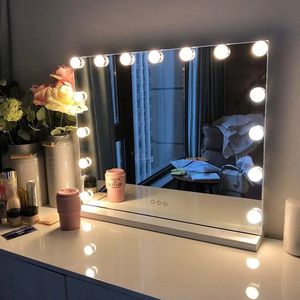 Shoppee Make up spiegel- Kaptafel - Make-Upspiegel Met Licht - Hollywood Verlichte Make-Upspiegel Met 15 Dimbare Led- Visagie Spiegel met VerlichtingLampen - Voor Kleedkamer-Tafelblad -