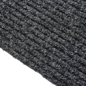 vidaXL Droogloopmat 100x500 cm Antraciet Tapijtroeper - Droolloom - Vloerkleden - Antraciet - Polypropyleen