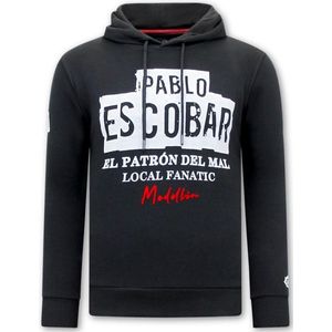 Hoodie Heren Print - Pablo Escobar - Zwart