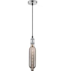 Home Sweet Home hanglamp geborsteld staal vintage Tube - hanglamp inclusief LED lamp G78 - dimbaar - pendel lengte 100 cm - inclusief E27 LED lamp - rook