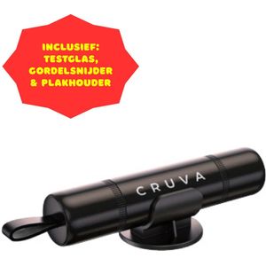 Cruva Veiligheidshamer Zwart - Noodhamer Auto - 2 in 1 Safety Hammer - Inclusief Testglas en Gordelsnijder - Zelfklevende Houder - Veiligheid
