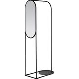 Broste Copenhagen Archie kledingrek met spiegel black L 90 x B 40 x H 180 cm