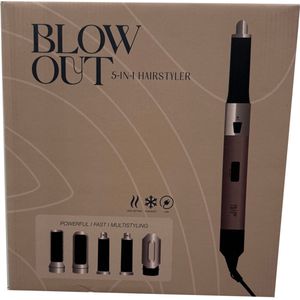 Blow Out - 5-in-1 Hairstyler - zwart / rosé - Multi styling volume borstel föhn - 5 opzetstukken