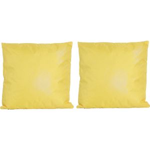 8x Bank/sier kussens voor binnen en buiten in de kleur geel 45 x 45 cm - Tuin/huis kussens
