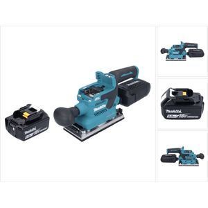 Makita DBO 382 T1 accu vlakschuurmachine 18 V 93 x 185 mm borstelloos + 1x accu 5.0 Ah - zonder lader