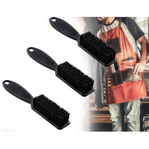 3-delige Zwarte Sleek Bun Borstel Set - Ideaal voor Kappers en Vlechten - Nylon en Nagelborstels