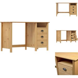 vidaXL Hill - Computertafel - 120 x 50 x 74 cm - Massief grenenhout - Bureau
