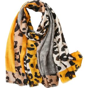 Leopard Sjaal | Geel Luipaard | Katoen / Polyester | 180 x 90 cm