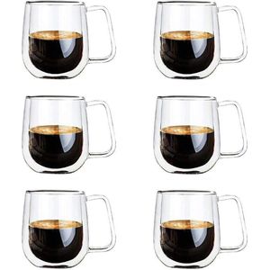 Cafissimo dubbelwandige glazen kopjes voor espresso/latte macchiato en thee, set van stuks
