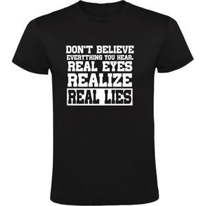 Leugenaar Heren T-shirt | liegen | leugens | dont believe | everything | you hear | kado | Wit