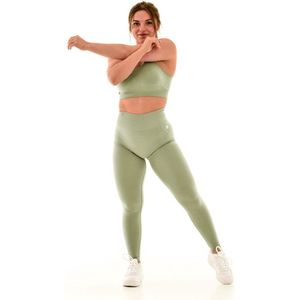 Classic sportoutfit / sportkledingset voor dames / fitnessoutfit legging + sport bh (sage green)