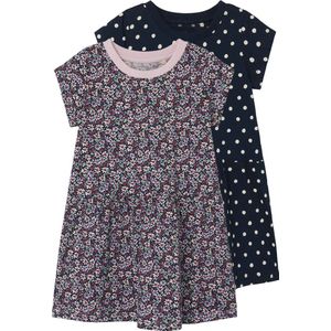 NAME IT NMFVILINSE 2P CAPSL DRESS Meisjes Jurk - Parfait PinkPack:Dark Sapphire - Maat 122