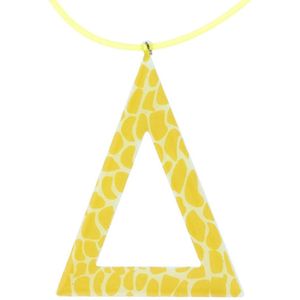 Behave Gele ketting met driehoek hanger en giraffe design