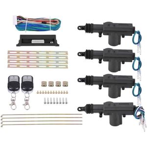 Allecto Plus - Centrale Deurslot Sleutelloos Entree Systeem Compleet Set voor Centrale Vergrendeling 4 Deuren (Inclusief Control Box, 2 Afstandsbedieningen, 4 Deursloten, 1 Kabel, 1 Accessoire Set)