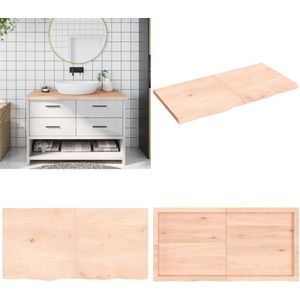 vidaXL Wastafelblad 120x60x(2-4) cm onbehandeld massief hout - Wastafelblad - Wastafelbladen - Blad Voor Wastafel - Tafelblad