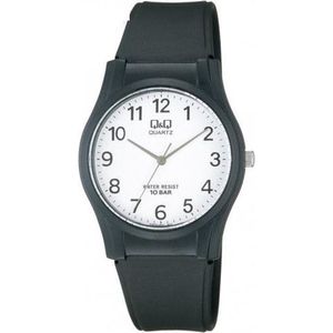 Q&Q VQ02J001Y - Horloge - Sport - Analoog - Unisex - Plastic band - Rond - Cijfers - Kunststof - Zwart - Wit